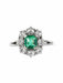 Ring 59 Emerald and diamond daisy ring 58 Facettes 19-317-51