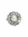 Ring 53 Platinum daisy ring with pearl and diamonds 58 Facettes TBU