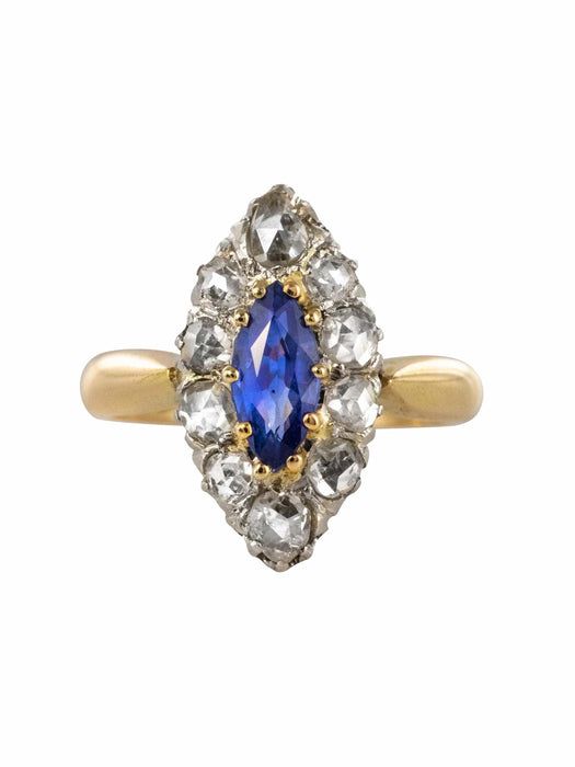 Bague 45 Bague marquise diamants saphir ancienne 58 Facettes 20-311-45