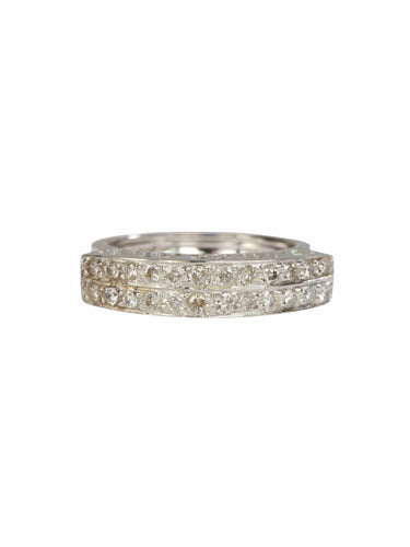 Bague 57 Bague Or blanc Diamant 58 Facettes 00472CN