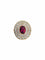 Bague 48 Bague rubis entourage diamants 58 Facettes 1-447/1