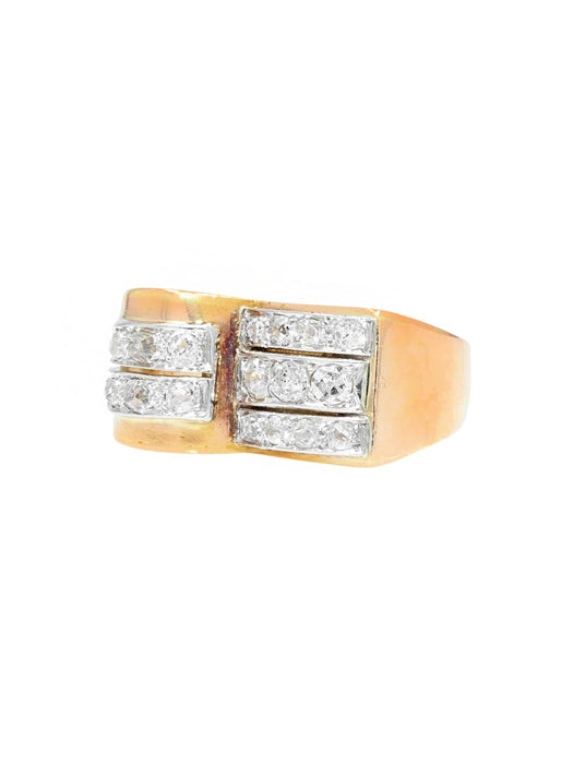 Bague 55 Bague tank diamants asymétrique 58 Facettes 20-595-52