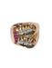 Ring Yellow gold diamond and ruby ​​tank ring 58 Facettes 0