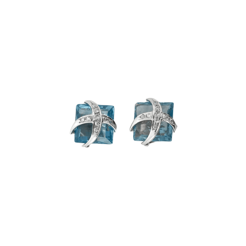 Boucles d'oreilles BOUCLES D'OREILLES AIGUE MARINE & DIAMANTS 58 Facettes BO/230036