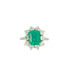 Ring 60 Emerald Ring Diamond Surround 58 Facettes