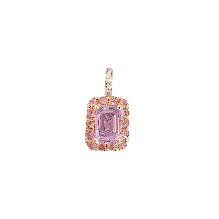 Pendentif Pendentif Améthyste Diamants Tourmalines 58 Facettes AA 1484