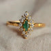 Bague Marquise Emeraude entourage oxydes 58 Facettes Ref1938