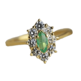 Bague Bague Marquise Emeraude Oxydes 58 Facettes Ref1874