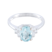 Ring 51 Aquamarine Ring Baguette Diamonds 58 Facettes 1