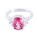 Bague 51 Bague Tourmaline rose Diamants baguette 58 Facettes 1