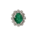 Ring Daisy ring white gold emerald 3.40ct and diamonds 58 Facettes F4872