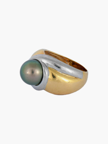 Bague Bague perle noire de Tahiti 58 Facettes