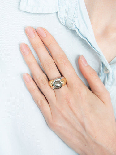 Bague Bague perle noire de Tahiti 58 Facettes