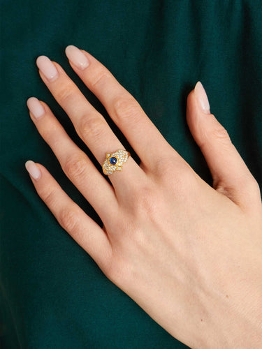 Bague 52 Bague saphir cabochon or jaune et diamants 58 Facettes 812