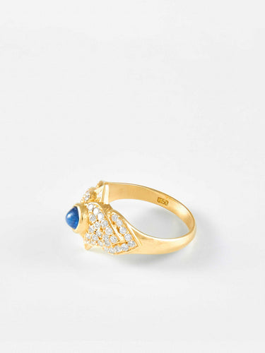 Bague 52 Bague saphir cabochon or jaune et diamants 58 Facettes 812