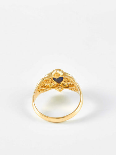 Bague 52 Bague saphir cabochon or jaune et diamants 58 Facettes 812