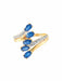 Ring 53 Yellow gold ring with diamonds and sapphires 58 Facettes 684