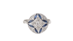 Bague 51 Bague Art Déco Or blanc Saphir Diamants 58 Facettes 32454