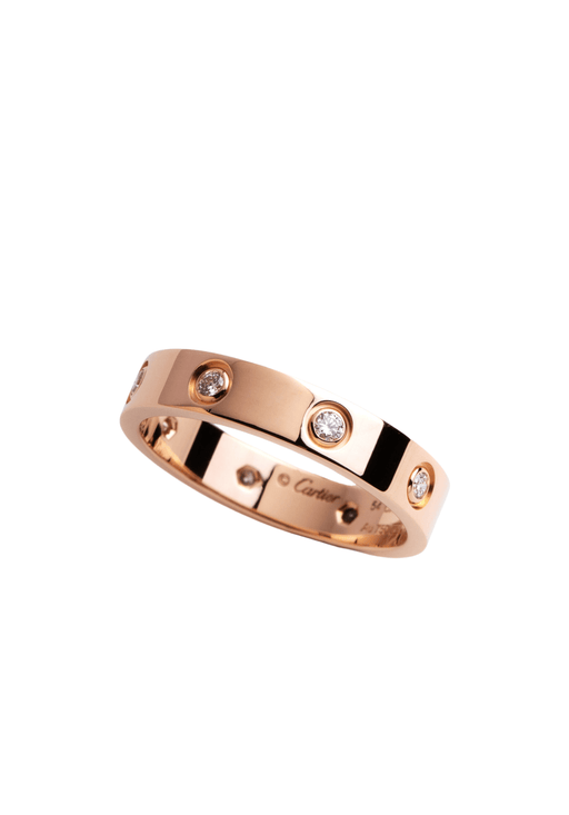 Ring 54 CARTIER Love Ring 8 Diamonds 750/1000 Rose Gold 58 Facettes 64367-60460