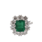Bague Bague entourage en or blanc, émeraude et diamants 58 Facettes 31491