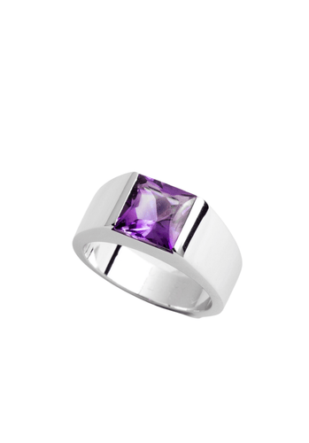 Bague 53 Bague CARTIER Tank Améthyste Or Blanc 750/1000 58 Facettes 64610-60757
