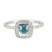 Ring 53 Solitaire blue London topaz and diamonds 58 Facettes