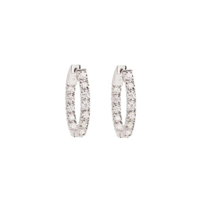 Boucles d'oreilles Créoles Diamants Or Gris 58 Facettes BO198