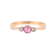 Bague 54.5 Bague or rose, rubis, diamants 58 Facettes P5L15