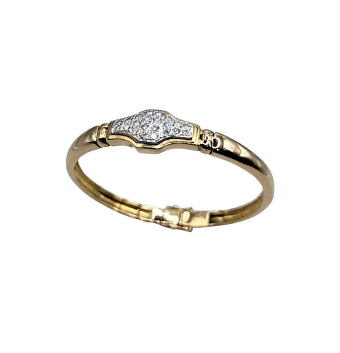 Bracelet Bracelet jonc or jaune et diamants 58 Facettes