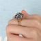 Bague Bague Cocktail Boule en or, saphirs et diamants 58 Facettes 514