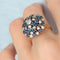 Bague Bague Cocktail Boule en or, saphirs et diamants 58 Facettes 514
