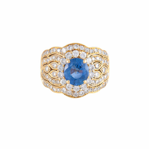 Bague Bague Vintage Saphir Diamants 58 Facettes 1