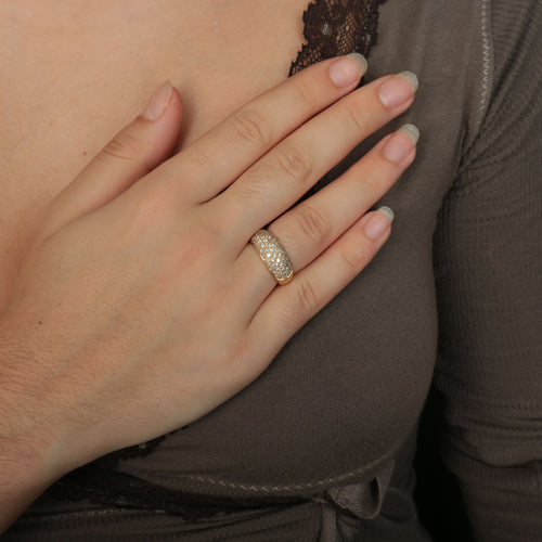 Bague Bague jonc pavage Diamants or jaune 58 Facettes