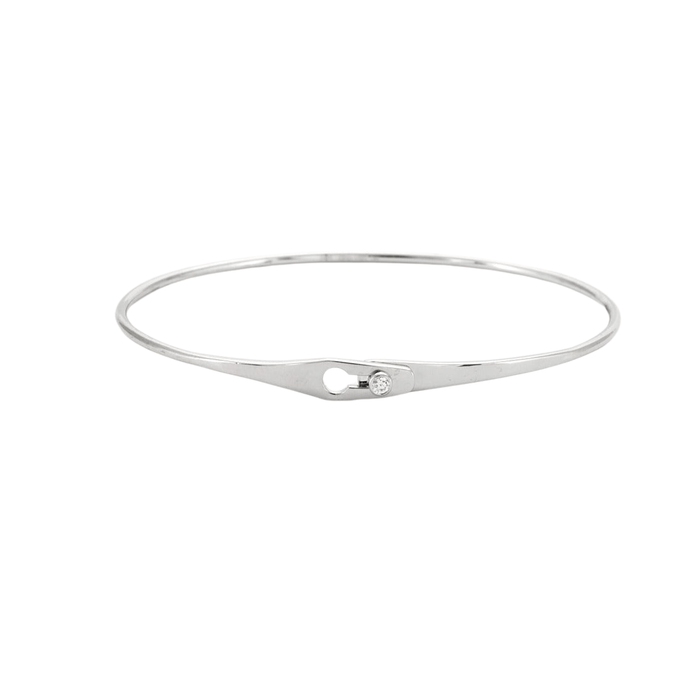 Bracelet DINH VAN - Bracelet serrure en or gris et diamants. Small 58 Facettes DV1414-3