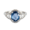 Bague 52 Bague Saphir Ceylan non chauffé 2.14ct et Diamants 58 Facettes