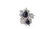Bague Bague vintage or blanc saphirs en poire et diamants 58 Facettes 31719