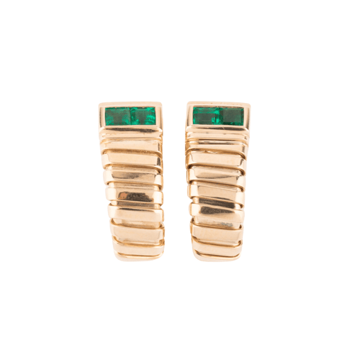 Boucles d'oreilles Boucles d'oreilles Bvlgari émeraudes & or jaune 58 Facettes