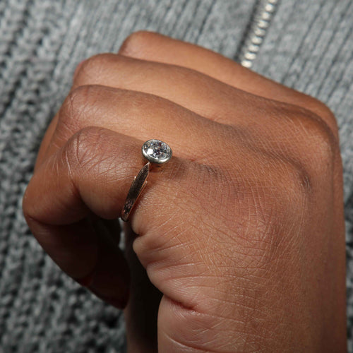 Bague 51 Bague Solitaire serti clos taille ancienne 58 Facettes 220383