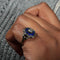 Bague 55 Bague Email bleu et Diamants 58 Facettes 220424