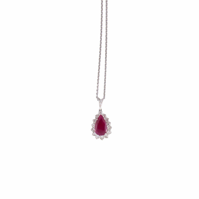 Collier Collier Pendentif Rubis Diamants 58 Facettes 1