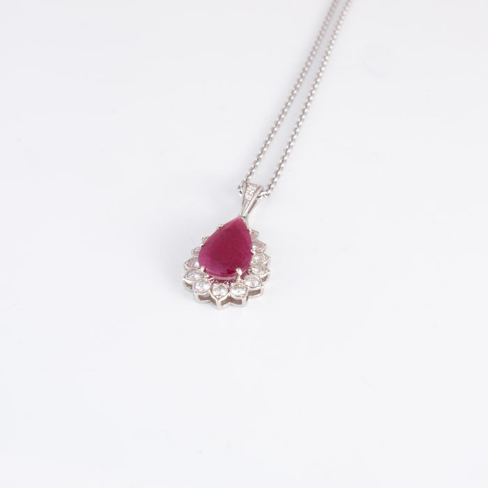 Collier Collier Pendentif Rubis Diamants 58 Facettes 1