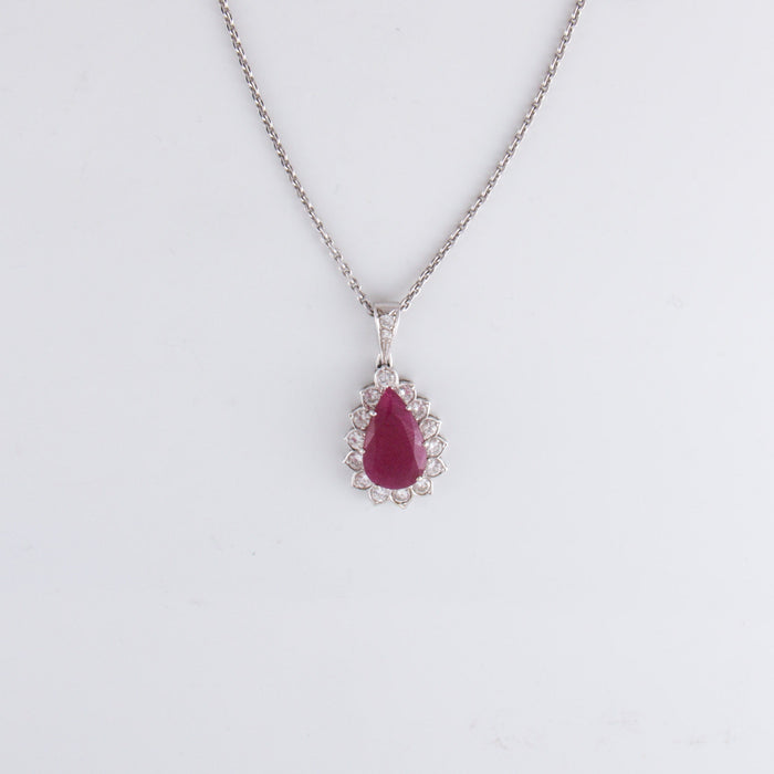 Collier Collier Pendentif Rubis Diamants 58 Facettes 1