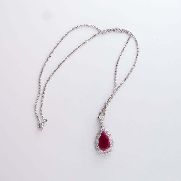 Collier Collier Pendentif Rubis Diamants 58 Facettes 1