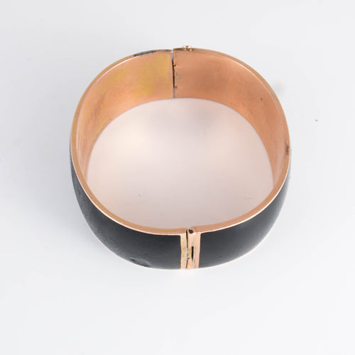 Bracelet Bracelet et broche de deuil émaillés noir Diamants 58 Facettes 1