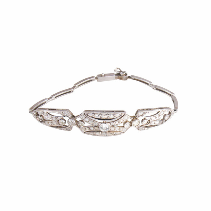 Bracelet Bracelet Art Déco Platine Diamants 58 Facettes 1