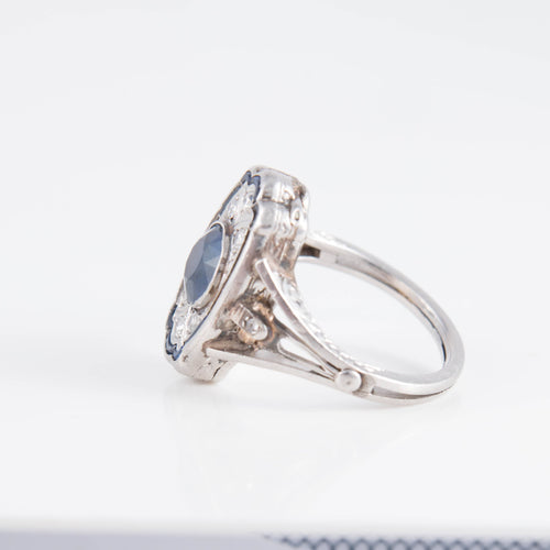 Bague 55 Bague Art Déco Saphirs Diamants 58 Facettes 1