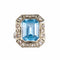Bague 48 Bague Art Déco Aigue-marine Diamants 58 Facettes 1