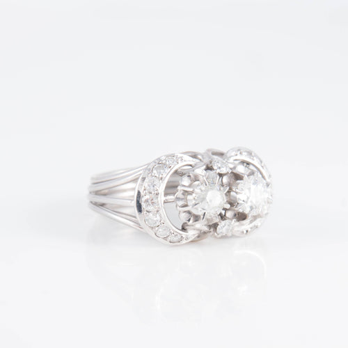 Bague Bague Art Déco Platine Diamants 58 Facettes 0