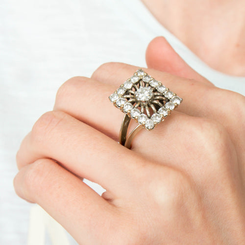 Bague 54 Bague vintage, diamant taille ancienne 58 Facettes