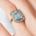 Ring 48 Art Deco Ring Aquamarine Diamonds 58 Facettes 1